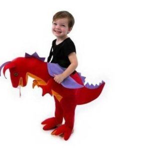 Toddler Dragon Halloween Costume 3T/4T Rider Step In Red Stuffed Plush Unisex